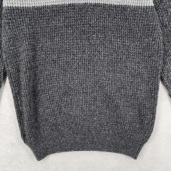 NEW Day & Age Henley Knit Sweater Mens LARGE Pullover Fisherman Waffle Knit Gray - Picture 9 of 15